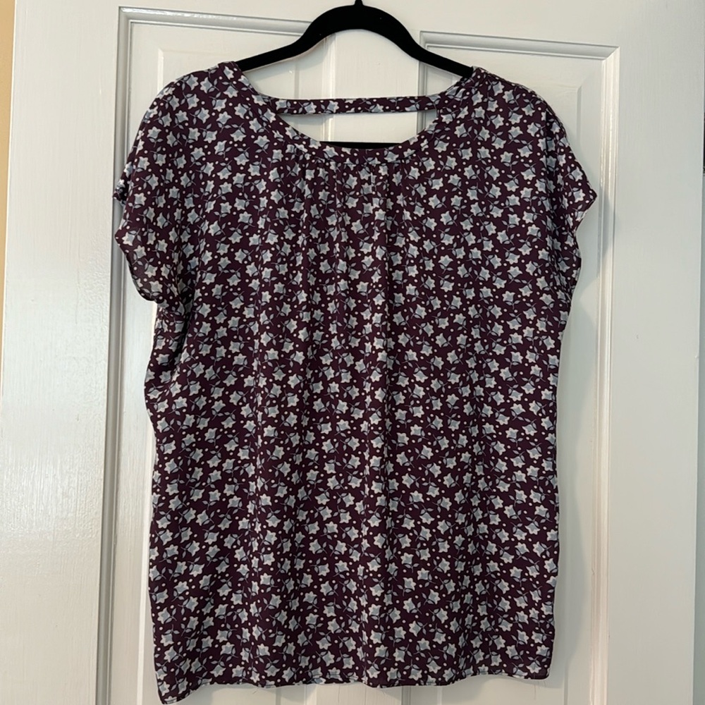 Open Back Printed Blouse